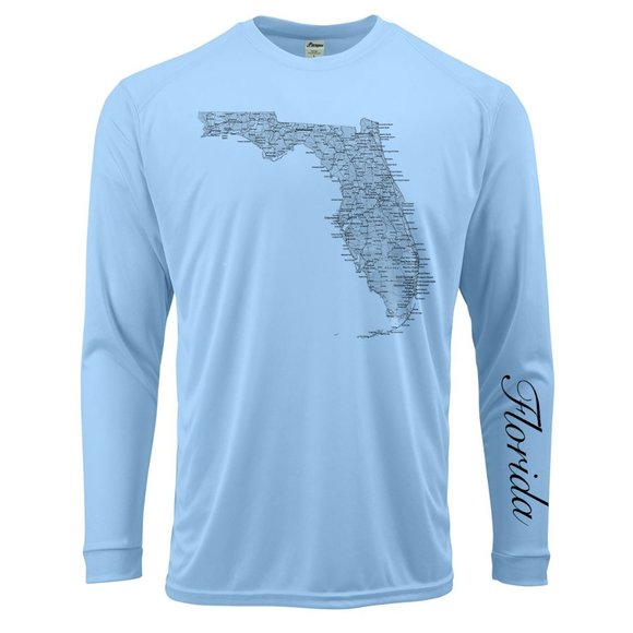 Shirts Florida State Map Fishing - M 642df0d081078a7d0d64e156 